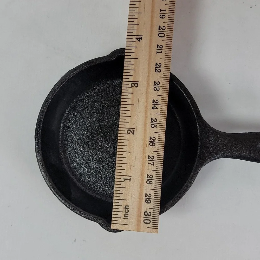 Lodge Miniature Cast Iron Skillet 3.5 Inch Small Frying Pan USA MS Black